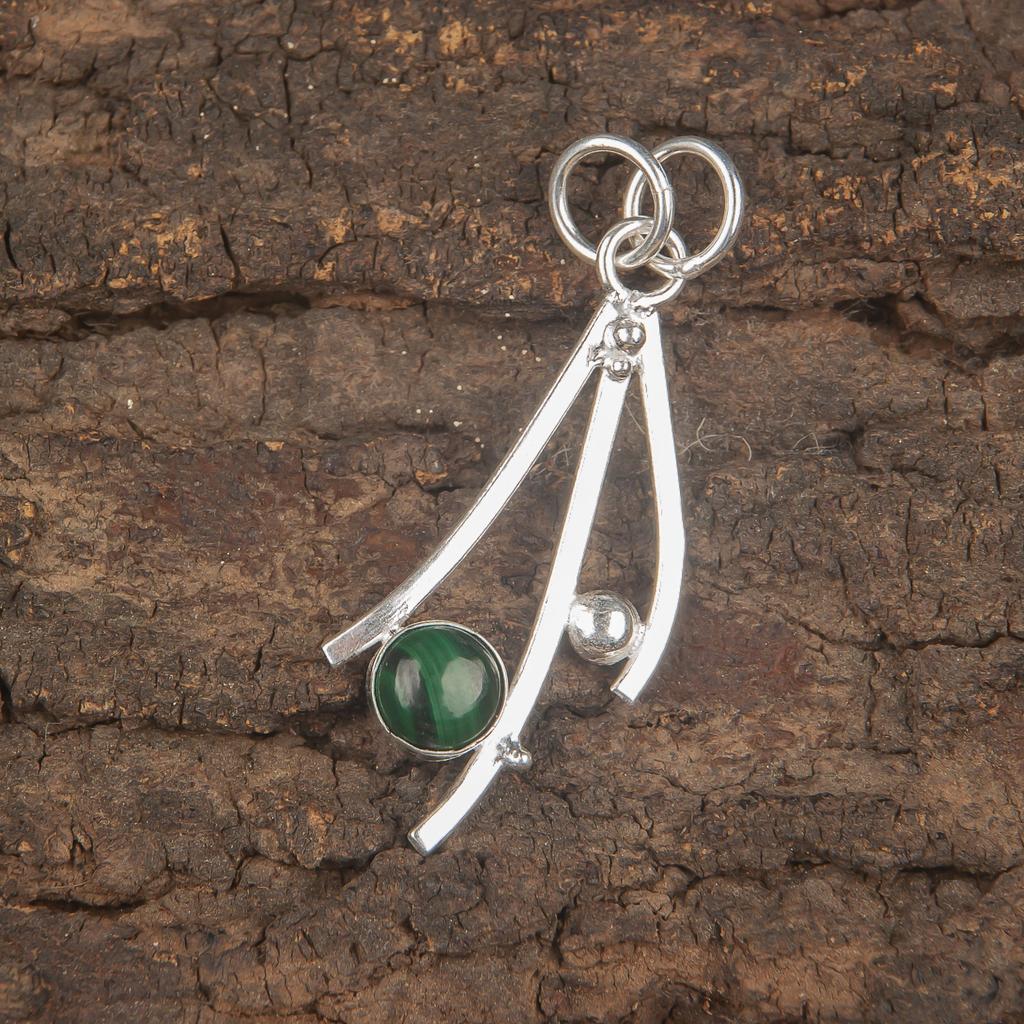 Malachite Pendant, 925 Sterling Silver Pendant Jewelry. Gift For Women Handmade Pendant Gemstone Jewelry