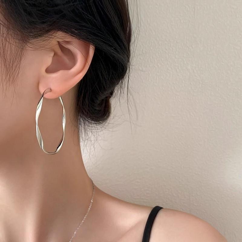 925 Sterling Silver Hoop Earrings: 2025 Modern Niche Design - Elegant & Luxurious for Women