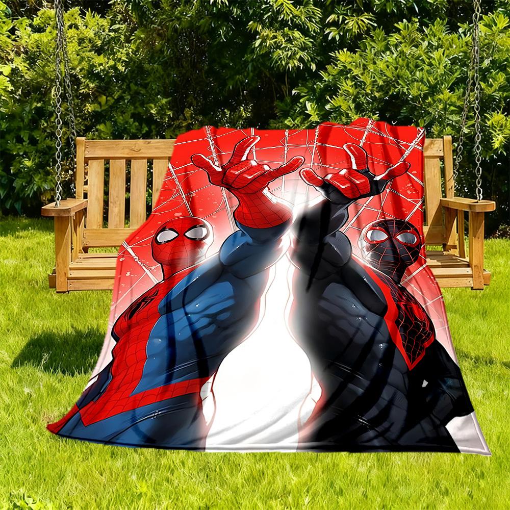 1PC SpiderMan, Web Outdoor Blanket Lightweight Flannel, Soft & Warm, All-Season Use for Sofa, Outdoor, Camping, Living Room, Office56