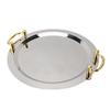 Stainless Steel Serving Tray Exquisite Elegant Mirror Surface Golden Carrying Handle 304 Stainless