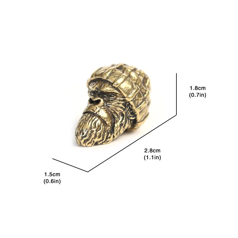 Woolen Hat Gorilla Head Sculpture White Brass Knife Beads Orangutan EDC DIY Woven Paracord Lanyard Charms Pendants Accessories