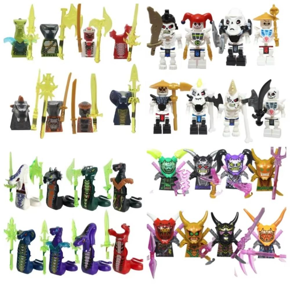 104 PCS ninja building block doll set, assembled role action doll DIY building block doll toy boy birthday gift.