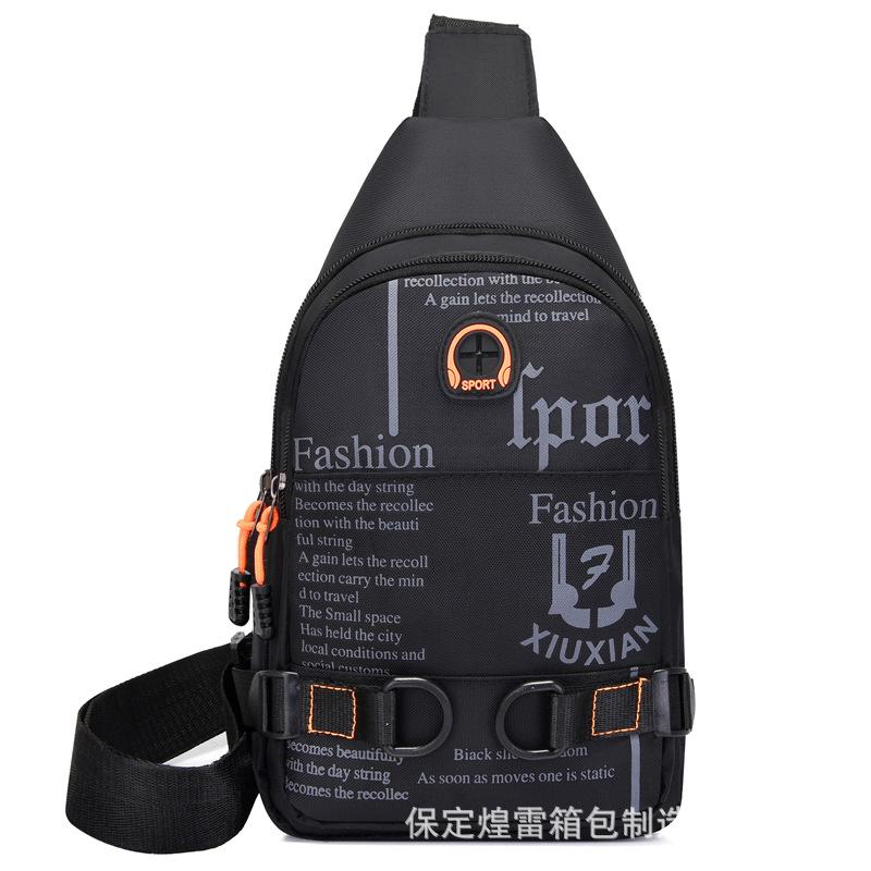 New breast bag trendy shoulder bag outdoor casual messenger bag waterproof and wear-resistant multi-functional Oxford cloth chest bag