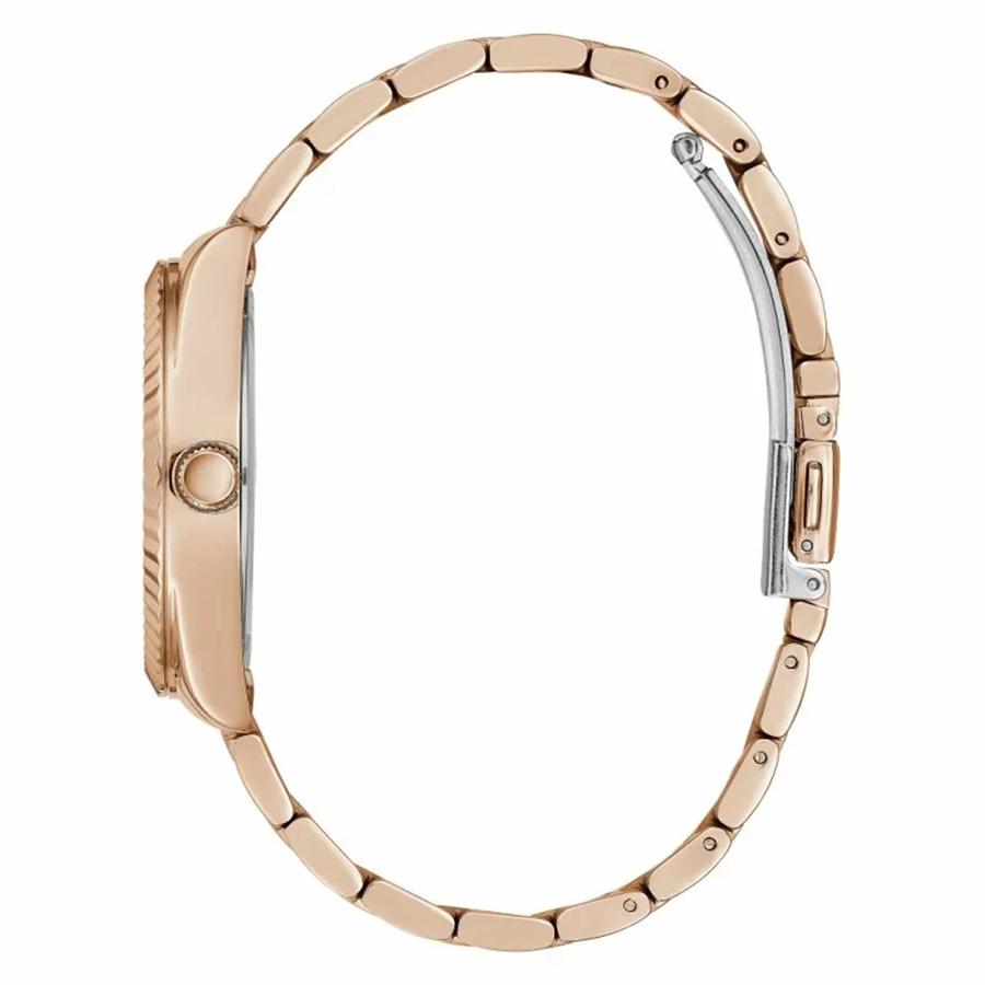 Guess Ladies' Watch - Rose Gold Steel Strap White Dial Day-Date GW0308L3