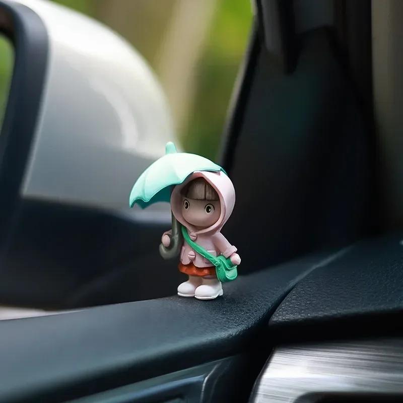 

Cute Raincoat Umbrella Boy Girl Doll Small Ornament Car Decoration Doll Accessories Gift Children s Toys Interior Accessories