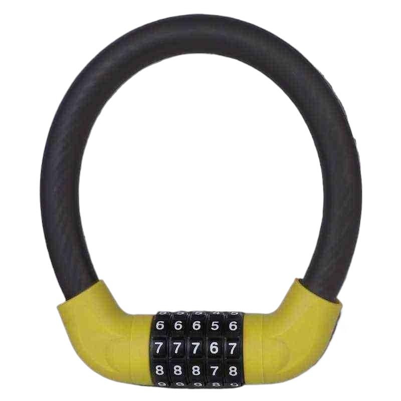 Bicycle Lock with Five-digit Password Portable Bold Steel Cable Lock for Bicycle Motorcycle Scooter Bicycle Accessories жёлтый