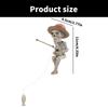 Miniature Resins Skeleton Fishing by Pond Intricate Detailing Figurine Gift for Collectors and Halloween Enthusiasts