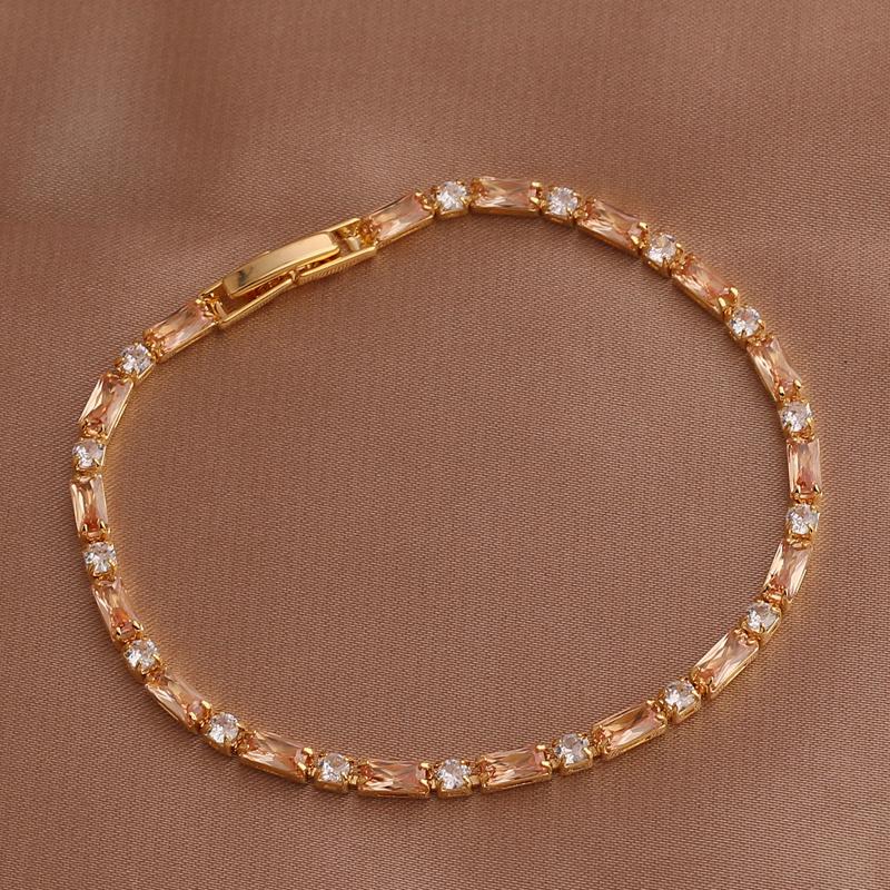Luxury Rainbow Iced Out Zircon Tennis CZ Bracelet Women's Stretch Adjustable Bracelet Hippie Fashion Accessories Jewelry Gifts