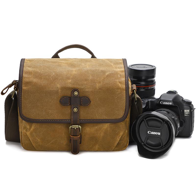 Canvas Shoulder Camera Bag DSLR Digital Bag Photography Bag Going Out Casual Lens Bag Wear-resistant Messenger Bag