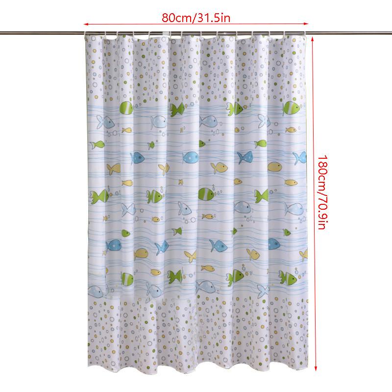 

Thickened Waterproof Fish Antimildew Bathroom Curtain Cartoon Shower Partition 80*180cm/31.5*70.9in