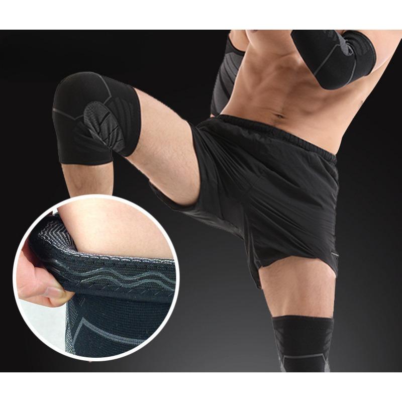 New High Elastic 3d Knitting Nylon Sports Kneecaps Breathable Absorb Sweat Running Silicone Anti-Drop