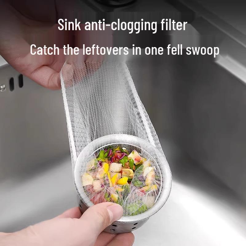 Disposable Drain Strainer & Sink Filter for Vegetables and Dishwashing.