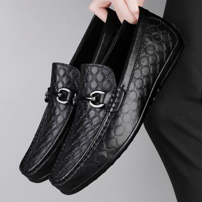 Modne męskie wygodne mokasyny do jazdy, eleganckie buty wizytowe, mokasyny, prawdziwa skóra, klasyczne płaskie buty męskie, męskie casualowe buty do chodzenia z bydlęcej skóry