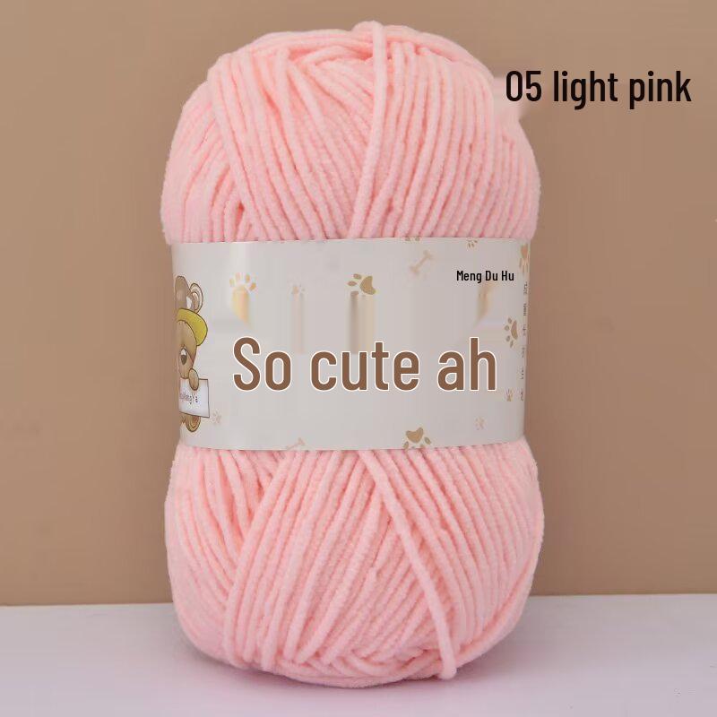 Chenille Crochet Yarn - Medium Thick Hand-Knitted for DIY Crafts & Dolls