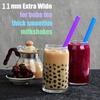 50Pack Colorful Reusable PP Wide Straws - 1.1cm/21cm for Boba, Shakes & Popsicles. Food-safe, Durable Drink Accessories