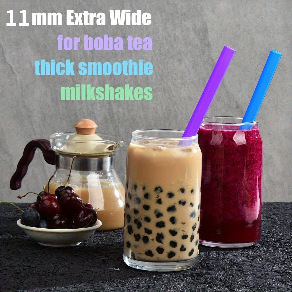 50Pack Colorful Reusable PP Wide Straws - 1.1cm/21cm for Boba, Shakes & Popsicles. Food-safe, Durable Drink Accessories