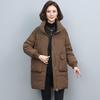 Women's Mid-Length Down Jacket 2024: Warm, Thick, Loose Fit, 90% White Duck Down Padded Winter Coat