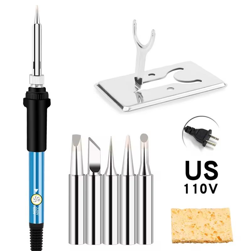 60W Electric Soldering Iron EU/US/UK Plug Temperature Adjustment Soldering Iron Household Electronic Welding Repair Tool
