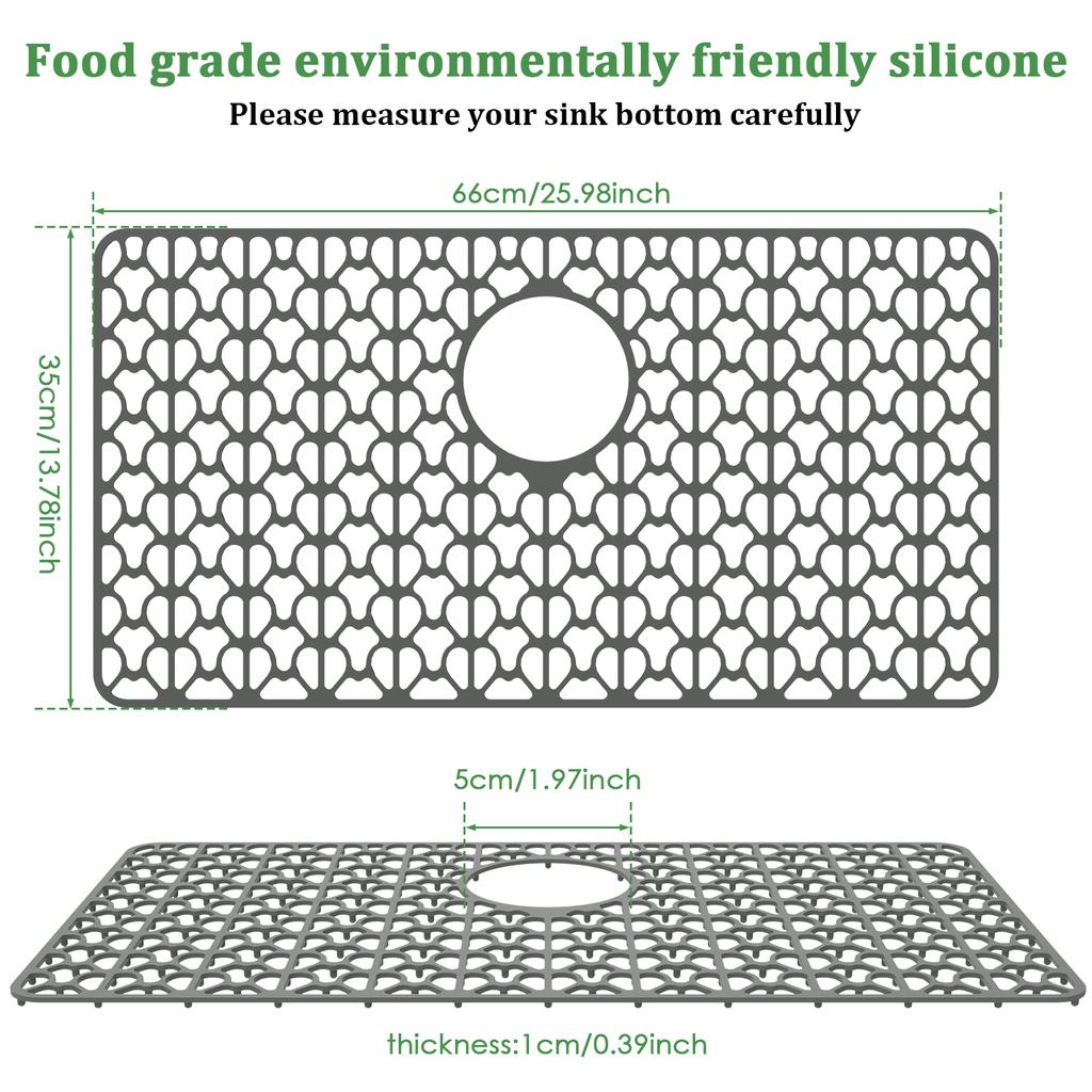 Silicone Sink Pad With Heat-Resistant and Anti Slip Hollow Design Practical Kitchen Multifunctional Desktop Protection Pad