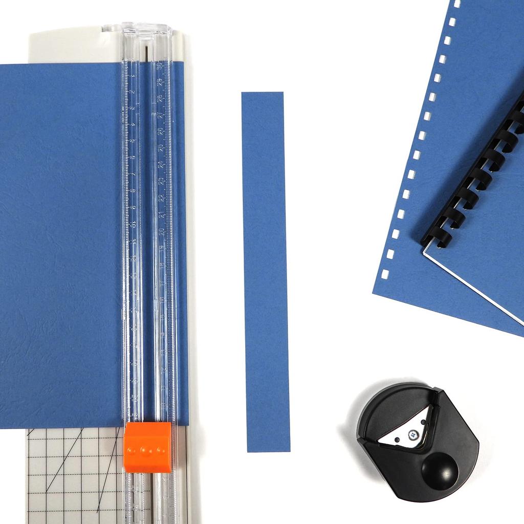 RAYSOONER A4-BC-BU Bindemappe, Gemusterte Hülle, Unperforiert, A4-Format, 100 Blatt, Dunkelblau