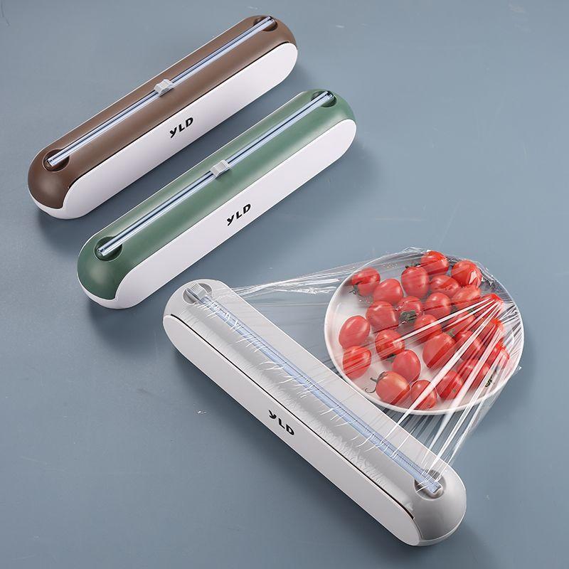 Kitchen Tin Foil Plastic Wrap Cutter Household Storage Rack Plastic Wrap Sleeve Magnetic Suction Cup Plastic Wrap Cutting Box