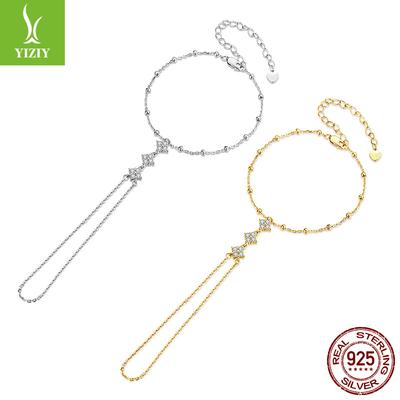 Cross-Border 925 Sterling Silver Bracelet Ring Integrated Chain, Fashionable And Elegant High-End Bracelet Women