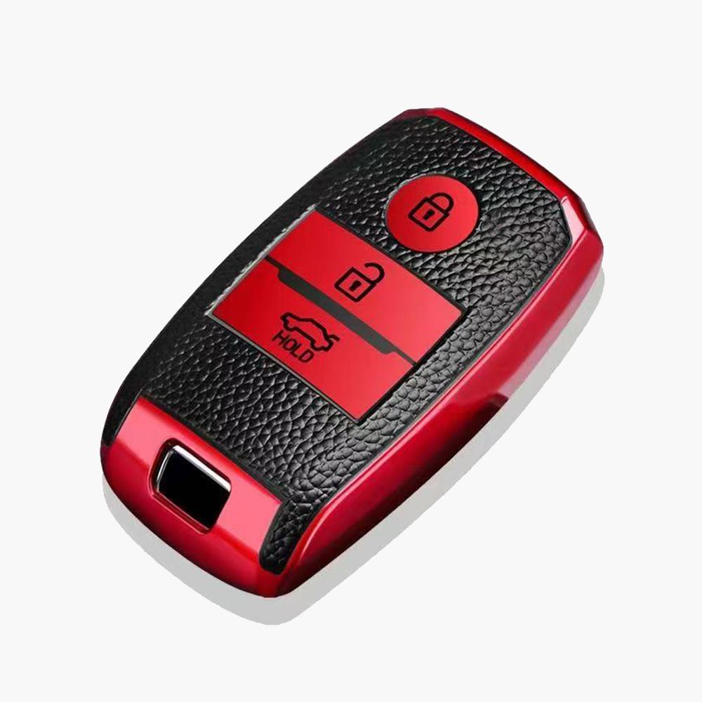 3 Knappar Skal Fob För KIA Rio Rio5 Sportage Ceed Cerato K3 KX3 K4 K5 Sorento Optima Picanto TPU Läder Bil Smart Nyckelfodral Skydd