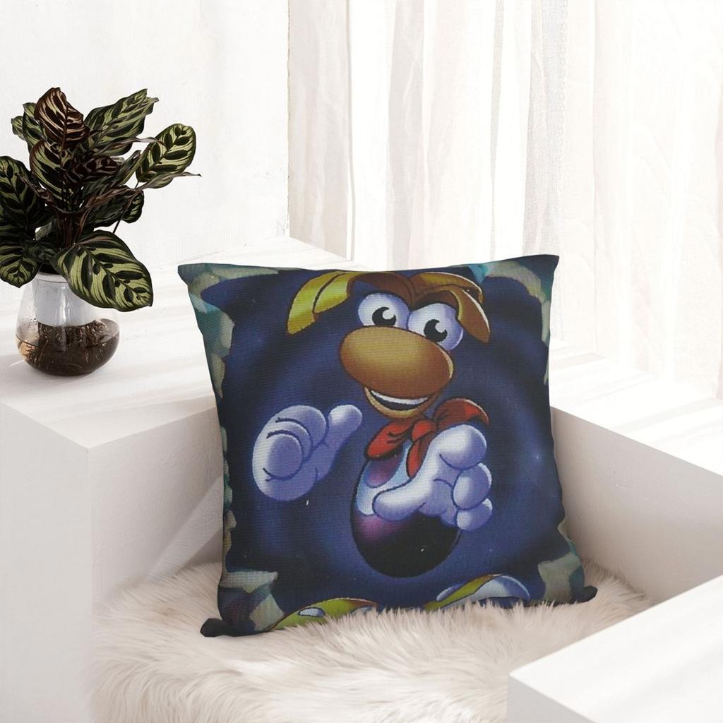 Ps1 Rayman Game Vintage Gamer Gaming Gamer Girl Videogames Pillowcase Polyester Cushion Comfort Throw Pillow Sofa Cushions Used
