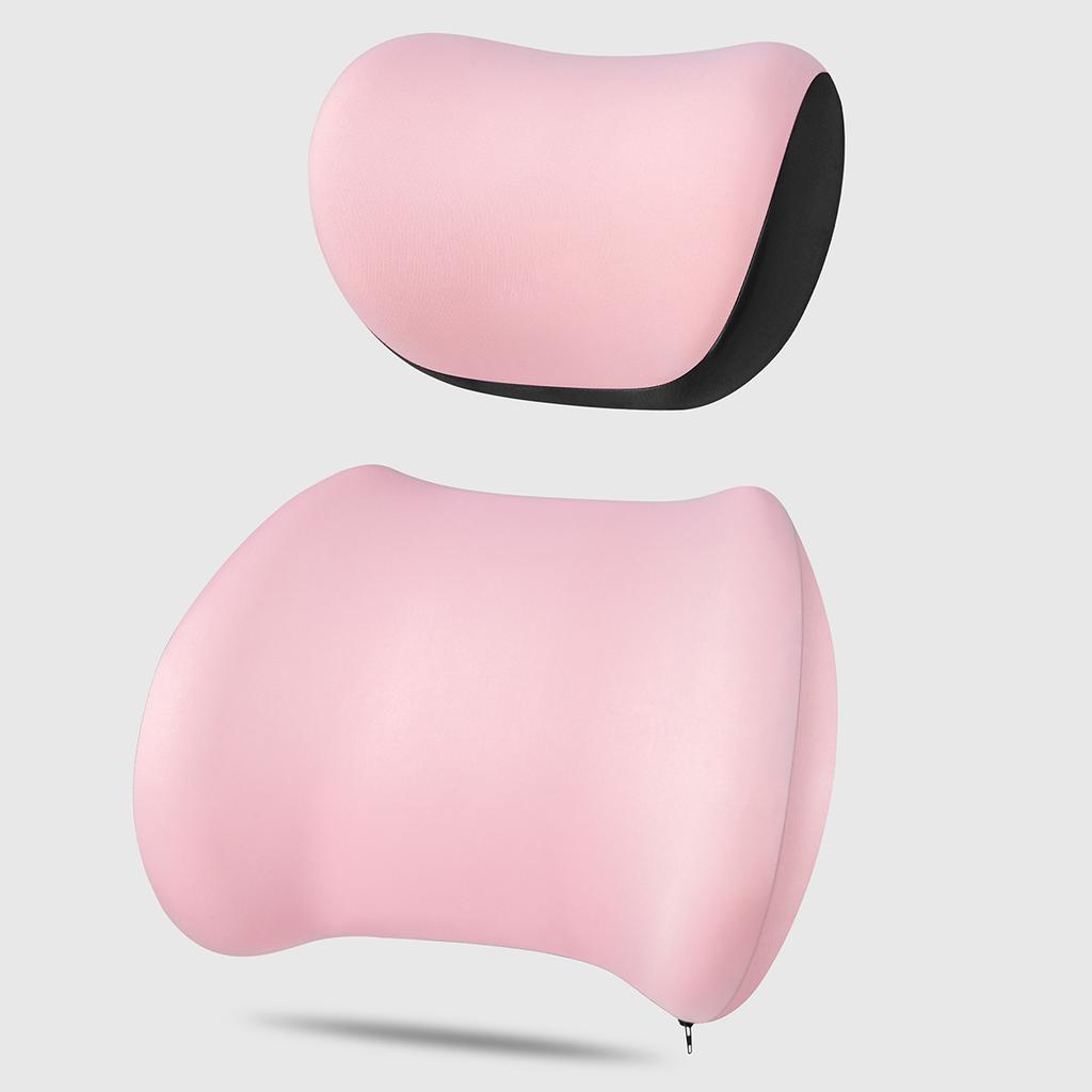 Car Headrest & Lumbar Support Cushion Kit, Ergonomic Driving Fatigue Relief Seat Memory Foam Neck Back Rest Pillows
