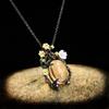 High Fashion MS Black Gold Necklace Zircon Egg Earrings Wedding Party Travel Accessories Gifts