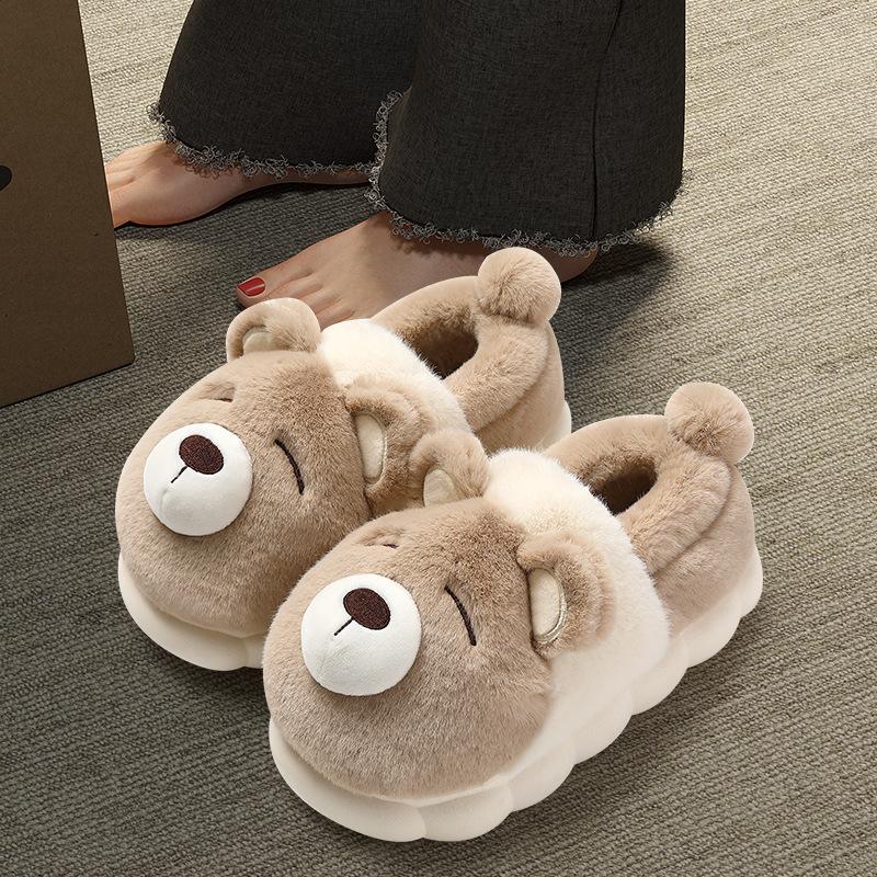 Couple cotton slippers men's winter all-inclusive and new indoor home warmth thick-soled plush cotton shoes women