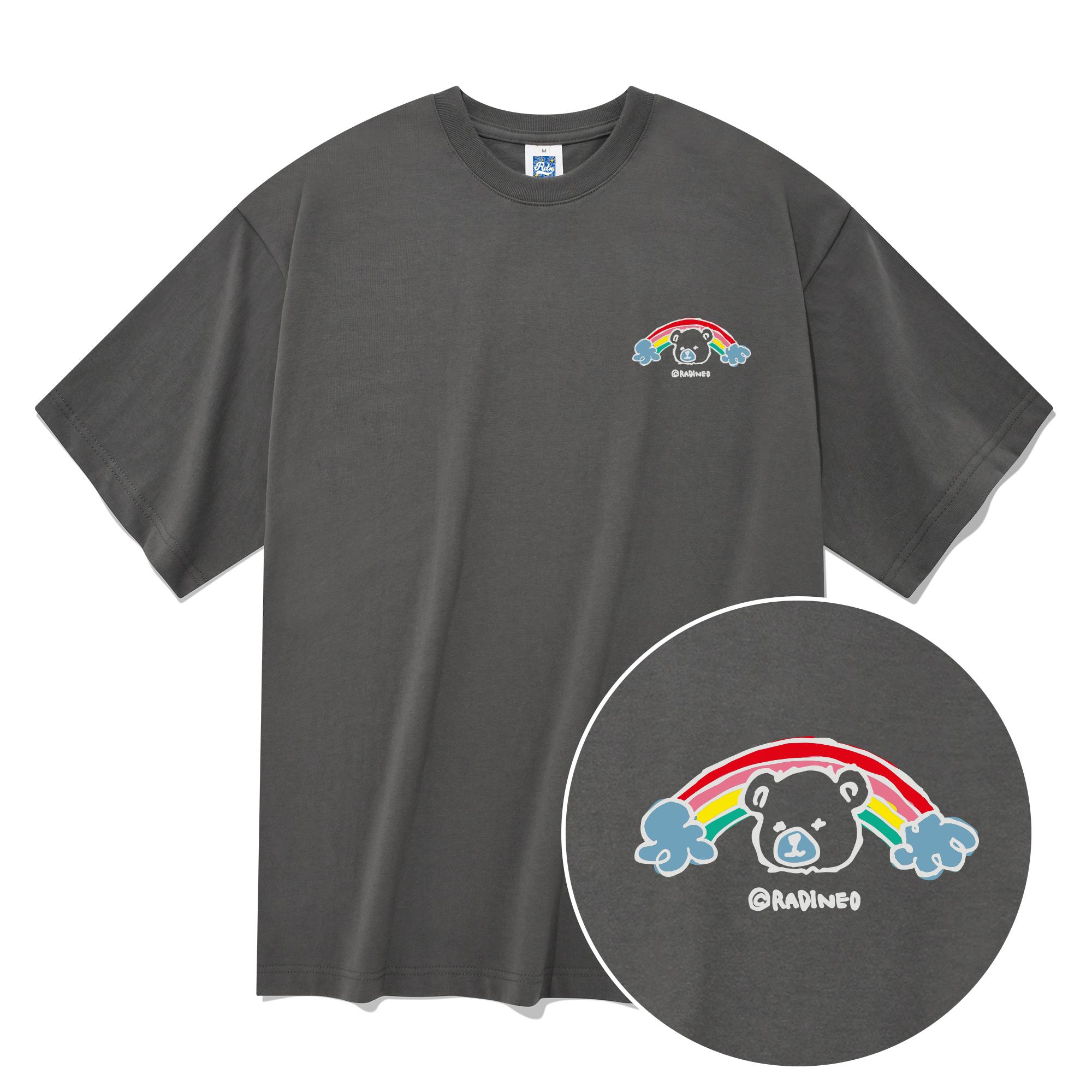 Radineo Rainbow Bear Short Sleeve T-Shirt Gray L