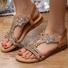 Women's Sandals Bling Bling Crystal Sandals Summer 2025 New Shoes For Women Low Heels Flat Sandalias Mujer Footwear Summer Shoes