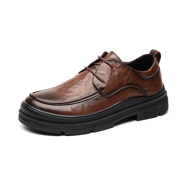

Осенние мужские туфли на платформе Breathe Small Leather Shoes, новая модная тенденция, универсальная повседневная обувь в японском корейском стиле, мужская обувь для бизнеса 38