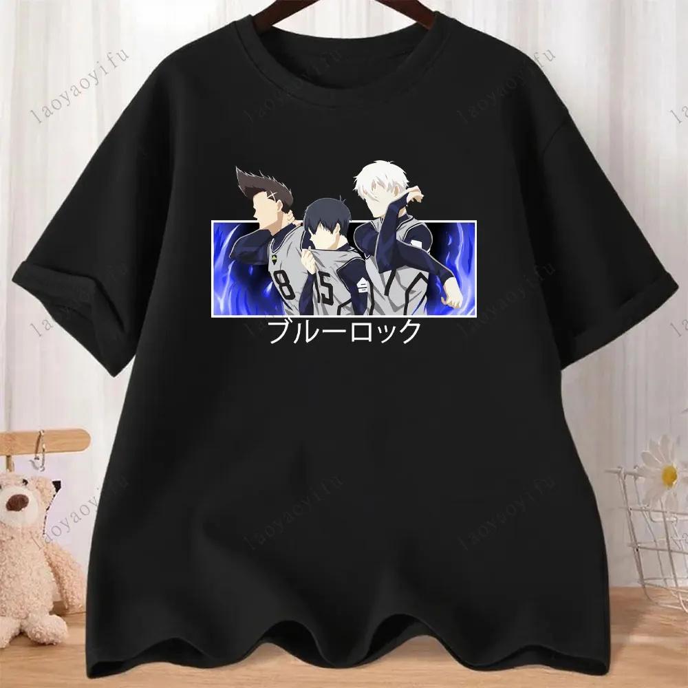 

Anime Blue Lock T Shirt Cartoon Graphic Print Short Sleeve Casual Personality Unisex Streetwear Anime Harajuku Tees Tops XXXL чёрный