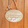 T02C!2Pcs Welcome Sign Front Door Decor Vintage Wooden Home Decor Sign Welcome To Our Home Wall Art Sign Wall Hanging Sign