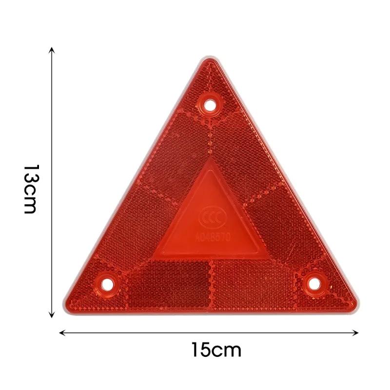 2/1Pcs Triangle Warning Reflective Strips Vehicle Stop Warning Sign Red Safety Reflector for Trailer RV Board Truck Plate Light