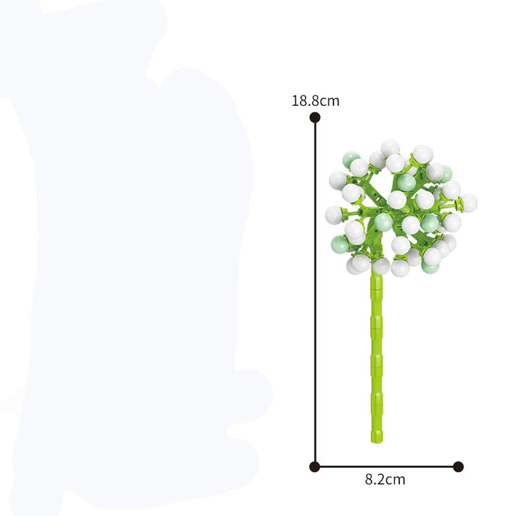 13 Styles Pretty Flower Building Blocks Rose Valentine's Lavender Peach Lily Of The Valley Tulip Bricks DIY Home Ornaments