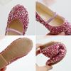 2025 Spring Girls' Sequined Leather Princess Shoes: Candy Colors, Korean Style, Soft Sole, Breathable.