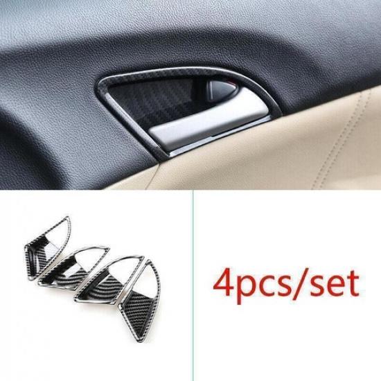 Carbon Fiber Interior Door Handle Bowl Cover Trim For Honda Accord 2008-2013 4pc