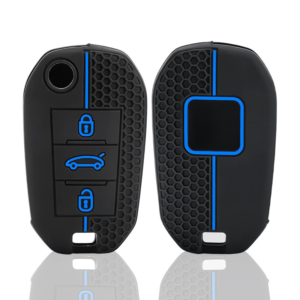 Silicone Car Key Case Cover For Citroen Berlingo 2026 C3 III Aircross C4 C4L C5 C6 C8 Picasso For Peugeot 208 2019 308 Key Cap