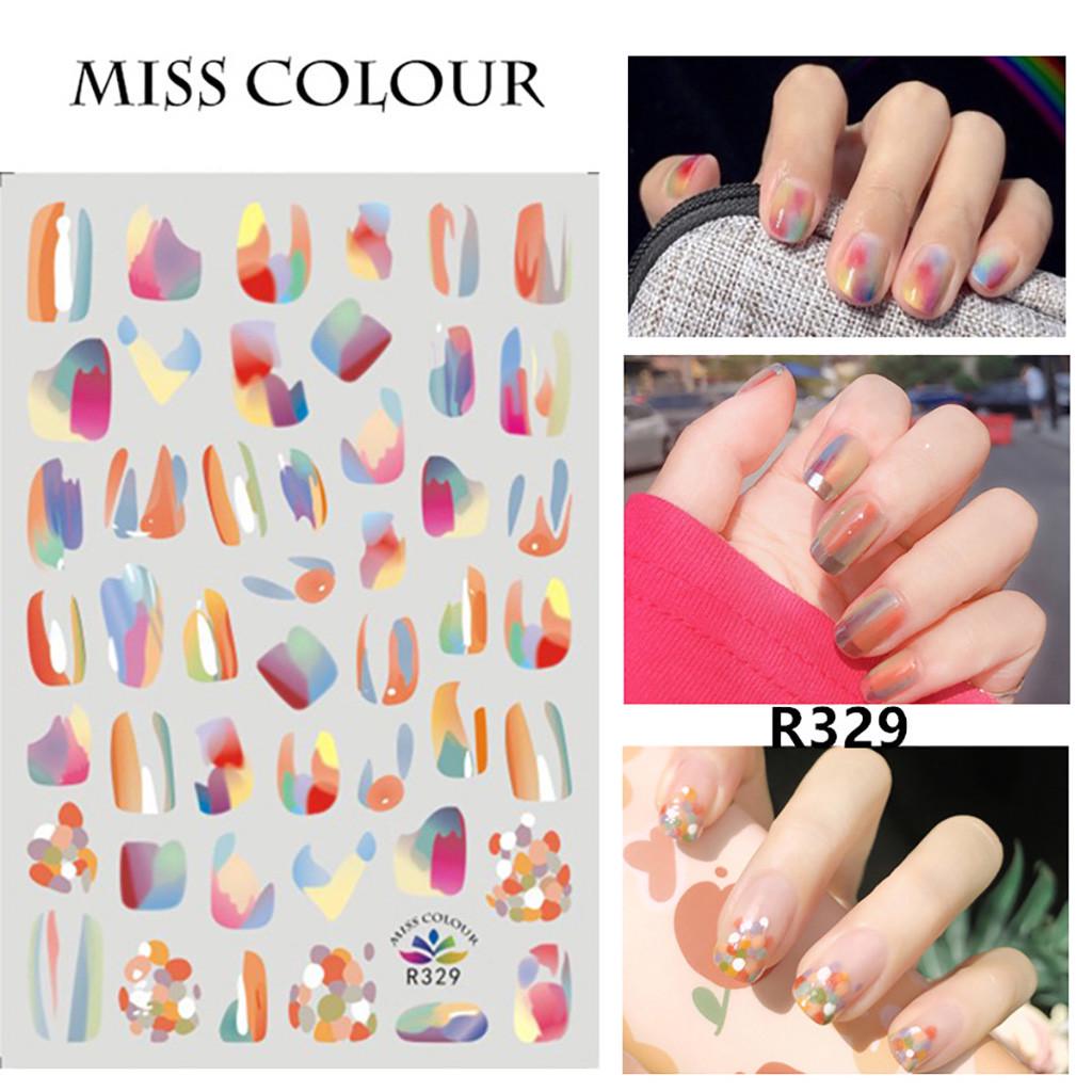 3D Nagelaufkleber Wassertransfer Aufkleber Abziehbilder Blatt Sommer DIY Maniküre