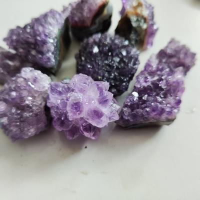 2pcs Natural Amethyst Quartz Crystal Cluster Energy Stone Healing Crystal Mysterious Energy Home Decoration Stone Ornament Craft