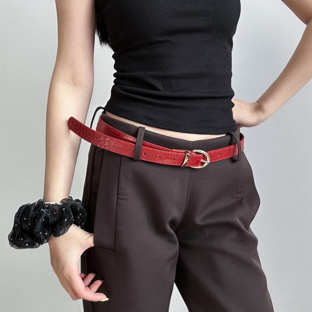 PU Leather Women's Belt Luxury Jeans Pants Belt Simple Y2k Waist Belt  Spicy Girls