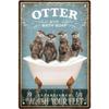 1pc 8x12 Inch Funny Otter Vintage Metal Tin Sign - Bathtub/Bathroom Themed Decor Retro Wall Art for Farm/Home/Bar/Man Cave
