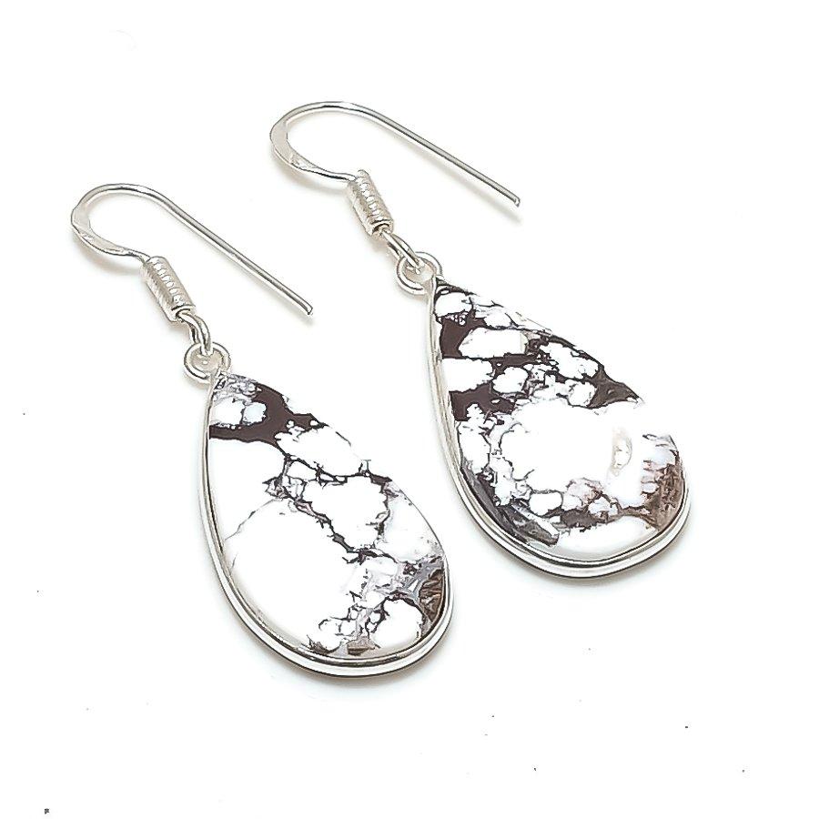 Natural Wild Horse Gemstone 925 Sterling Silver Jewelry Earring 1.81  AE-12235