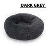 Dropshipping Long Faux Fur Pet Bed Comfortable Waterproof Plush Donut Round Dog Bed Soft Washable Cat Bed Removable Pet Cushion