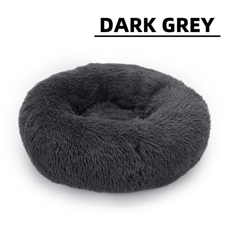 Dropshipping Long Faux Fur Pet Bed Comfortable Waterproof Plush Donut Round Dog Bed Soft Washable Cat Bed Removable Pet Cushion