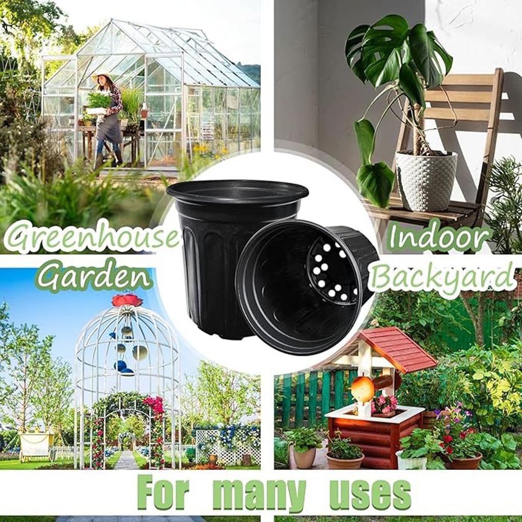Gallon Nursery Plant Pots,Thickened Flexible Plastic Seedling Pot With Holes,Flower Plant Container For Succulents,Cuttings,Transplanting,Home Garden