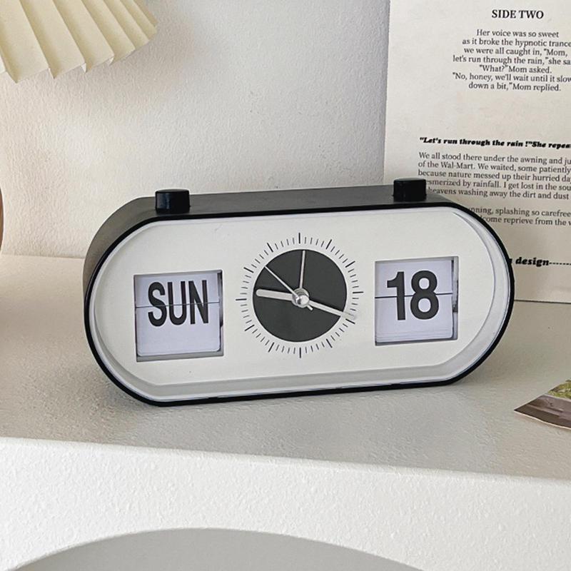 Neue Kreative Schlafzimmer Wecker Lustiger Flip Mechanischer Wecker Desktop Digitale Kalenderuhren Retro Schreibtischuhren Heimdeko